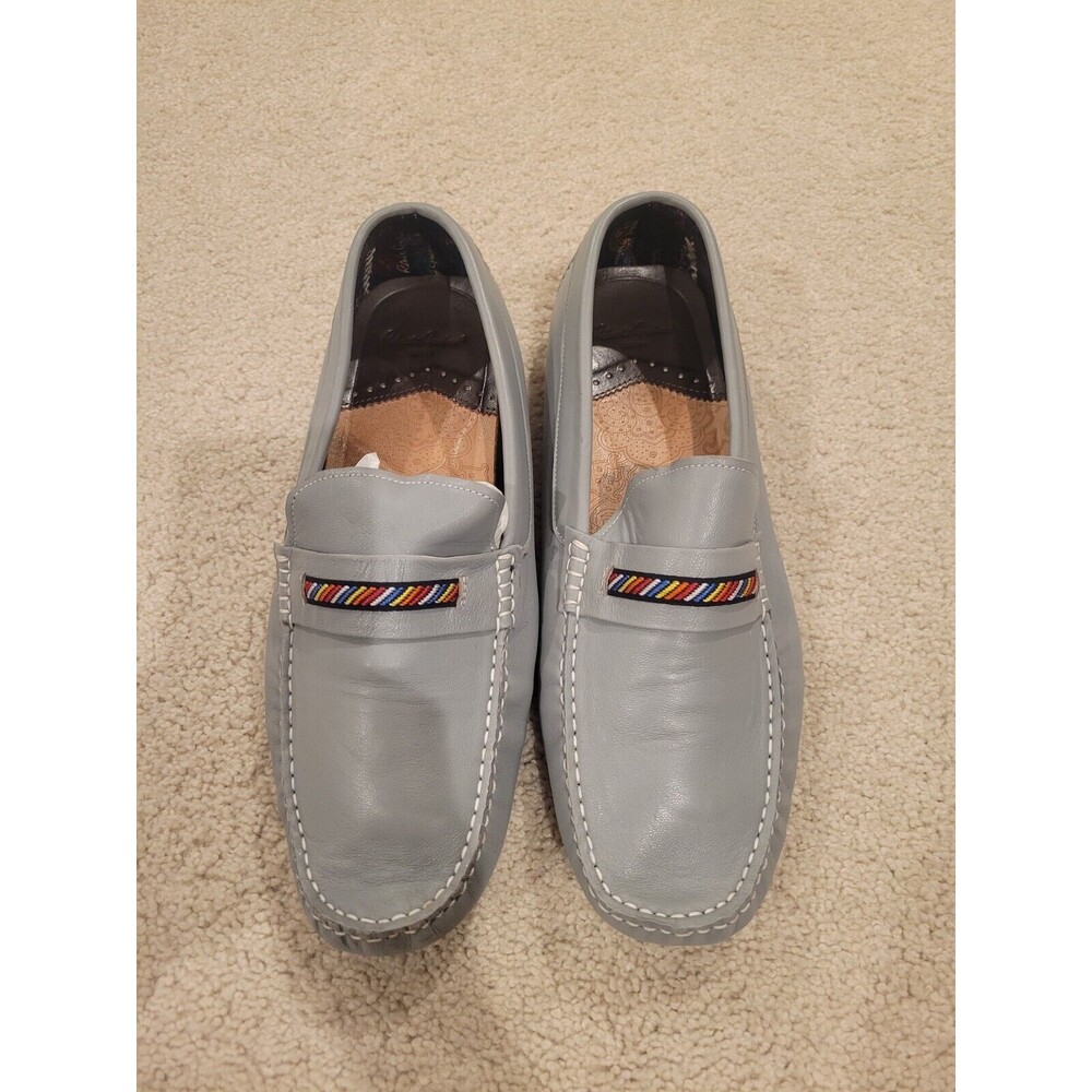 Robert Graham Hart II RGS5100II Men Leather Driving Loafers Shoes Size 11.5 blue
